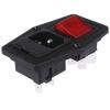 Bulgin Konektor IEC C14, orientace těla: Rovný, Montáž do panelu velikost pojistky 5 x 20 mm Vnitřní, 250V 10A