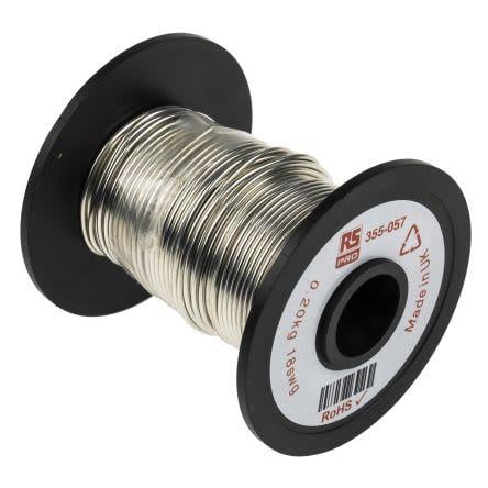 Měděný drát, prameny vodičů: 1 x 1.22 mm Cín, vnější průměr: 1.22 mm OD RS PRO 20.2 m
