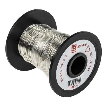 Měděný drát, prameny vodičů: 1 x 0.71 mm Cín, vnější průměr: 0.71 mm OD RS PRO 50.9 m