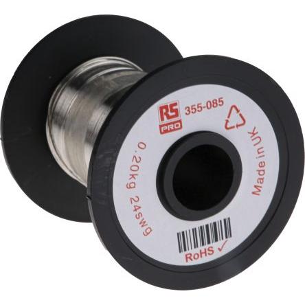 Měděný drát, prameny vodičů: 1 x 0.56 mm Cín, vnější průměr: 0.56 mm OD RS PRO 91.3 m