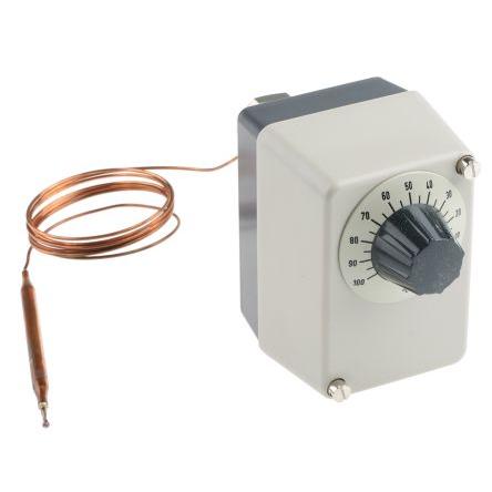 Termostat koncovka: Pájecí plíšek Jumo Kapilární 100 °C 1 NO/1 NC Povrchová montáž