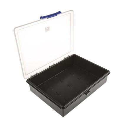 Přihrádková krabice Šedá, Průhledné, Polypropylen Nastavitelné přepážky 56 mm x 240mm x 195 mm Raaco