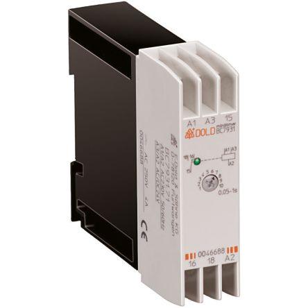 Dold Časovací relé, řada: BC7931N Lišta DIN SPDT 1kontaktové 24V ac/dc, 230 V ac Šroub 0.05 → 100 s