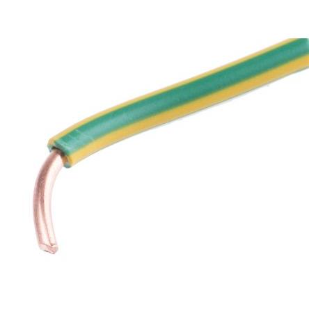 Zapojovací vodič, řada: RS PRO, typ kabelu: Řízení, prameny vodičů: 1/1.78 mm, Zelená, Žlutá, 600V 100 m 13 AWG