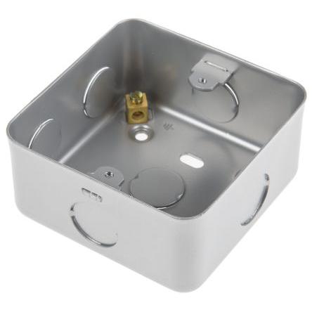Instalační krabice RS PRO 1 42 mm Matný Měkká ocel Šedá BS 82.5mm RS PRO IP20 86 mm
