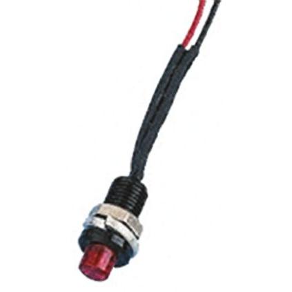 Indikátor pro montáž do panelu Prominentní barva Červená Olověný drát, 12V ac Oxley, IP66