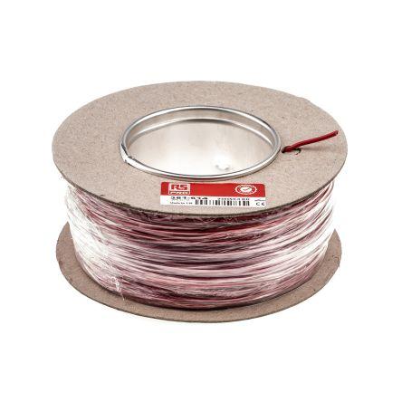 Zapojovací vodič, řada: 2491X, typ kabelu: Jednožilový, prameny vodičů: 16/0.2 mm, Červená, 500V 100 m 20 AWG