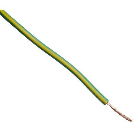 Zapojovací vodič, řada: 2491X, typ kabelu: Jednožilový, prameny vodičů: 24/0.2 mm, Zelená, Žlutá, 500V 100 m 18 AWG