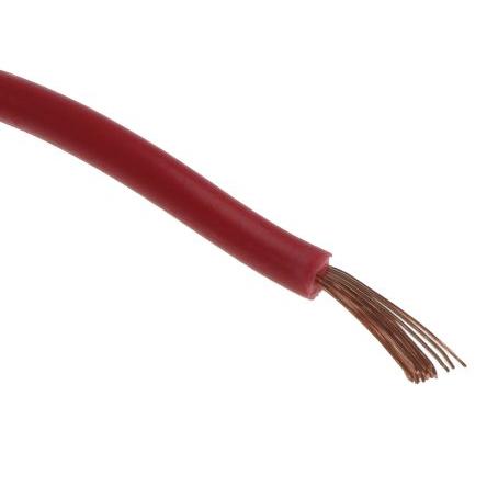Zapojovací vodič, řada: 2491X, typ kabelu: Jednožilový, prameny vodičů: 24/0.2 mm, Červená, 500V 100 m 18 AWG