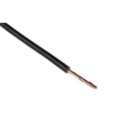 Zapojovací vodič, řada: 2491X, typ kabelu: Jednožilový, prameny vodičů: 30/0.25 mm, Černá, 750V 100 m 15 AWG