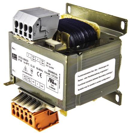 Transformátor pro montáž na podvozek 250 VA, počet výstupů: 2, sekundární napětí: 2 x 115 V ac Block