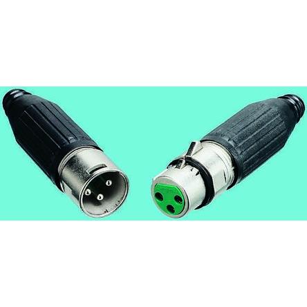 Switchcraft Konektor XLR, barva Přírodní, počet kontaktů: 3, orientace těla: Rovný Vnitřní, pokovení: Stříbrná, Kabel,