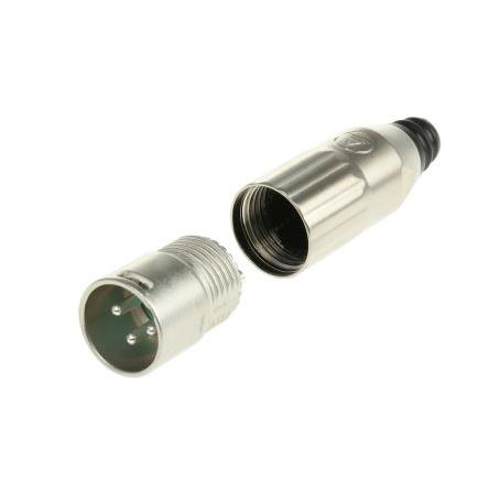 Switchcraft Konektor XLR, barva Přírodní, počet kontaktů: 3, orientace těla: Rovný Vnější, pokovení: Stříbrná, Kabel,