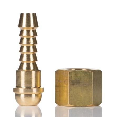 Přípojka hadicová Přípojka 3/8" BSP, Mosaz, vnitřní průměr hadice: 7.94 mm (vnitřní prům.) RS PRO