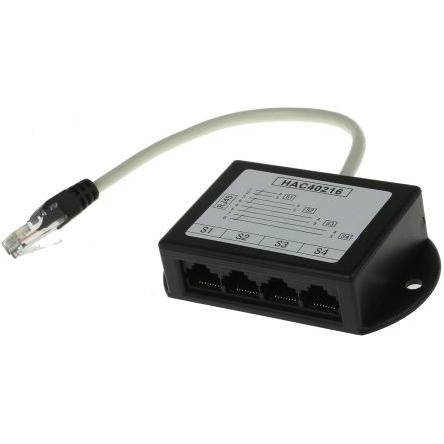 Oddělovač, řada: SPE, počet portů: 4portový UTP RJ45 délka prodloužení 200 mm, Oddělovač Decelect