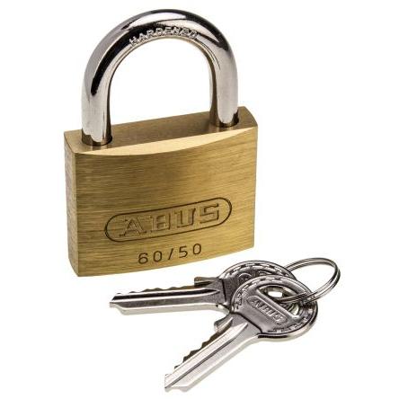 ABUS Visací zámek S klíčem Stejné klíčování Odolnost vůči povětrnostním vlivům, Ocel, Mosaz Obojí 8 mm třmen, Mosaz 50mm