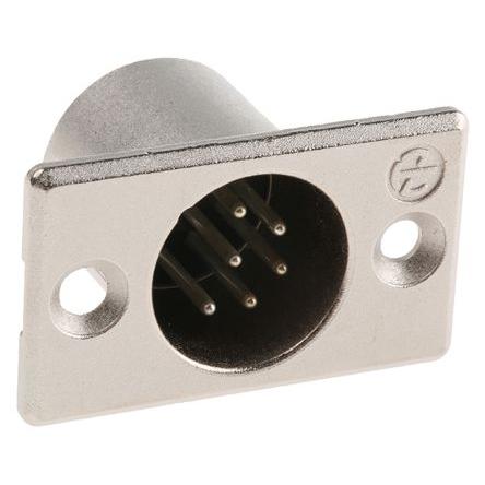 Neutrik Konektor XLR, počet kontaktů: 6, orientace těla: Rovný Vnější, pokovení: Stříbro přes nikl, Panel, 50V, materiál