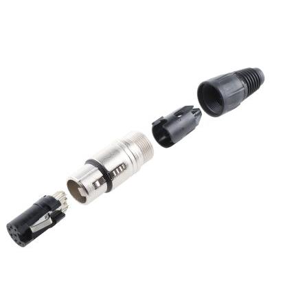 Neutrik Konektor XLR, počet kontaktů: 7, orientace těla: Rovný Vnitřní, pokovení: Stříbro přes nikl, Kabel, 50V,