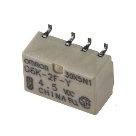Omron Signálové relé DPDT Montáž na plošný spoj 1A 4.5V dc G6K