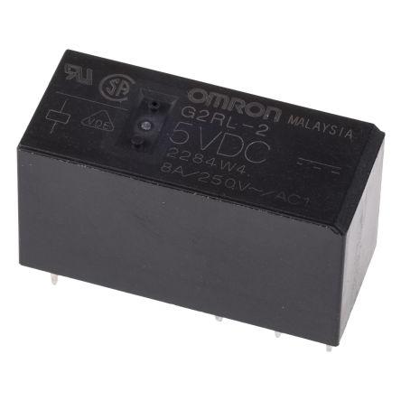 Omron Výkonové relé DPDT Montáž na plošný spoj 8A 5V dc G2RL