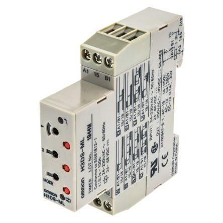 Omron Časovací relé, řada: EF7616 Lišta DIN SPDT 1kontaktové 48 V dc 230V ac, 24 V ac Multifunkční funkce Šroub 0.1 s to