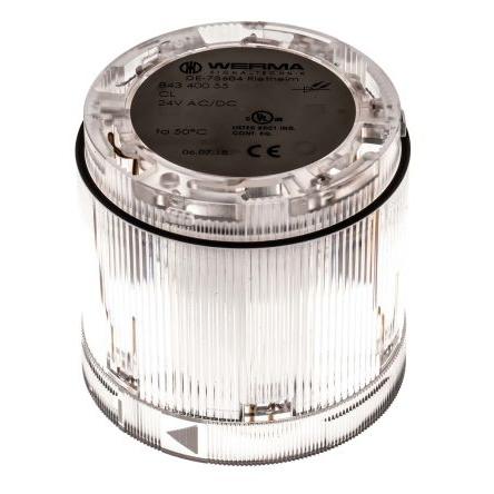 Werma, rozsah: KombiSIGN 70 Maják barva čočky Čirá Stálé LED Jednotka majáku 24V barva pouzdra Černá základna 70 mm