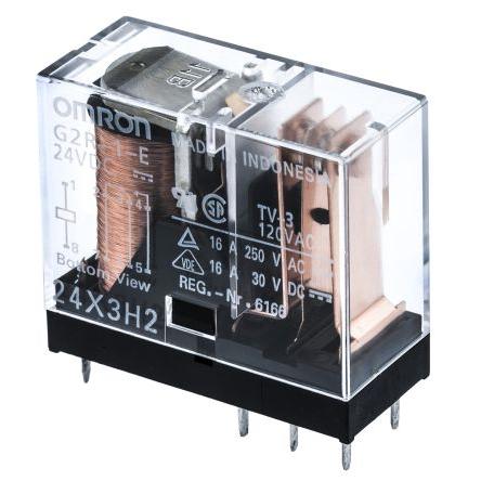 Omron Výkonové relé SPDT Montáž na plošný spoj 16A 24V dc G2R-1