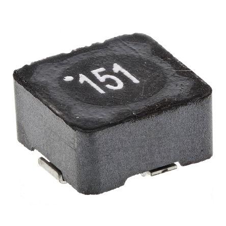 Drátový induktor pro povrchovou montáž, řada: WE-PD 150 μH Ano materiál jádra Ferit SRF:6.3 MHz ±20 % Vinutý 520 mA Idc
