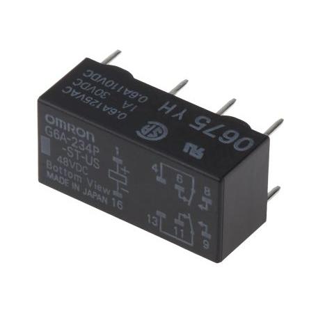 Omron Signálové relé DPDT Montáž na plošný spoj 2A 48V dc Axicom P2