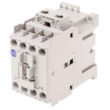 Allen Bradley 4 Stykač napětí ve vinutí 230V ac 4pólový 20 A 400V ac 24 kW s 4 NO kontakty 230V ac Řídicí relé, rozsah:
