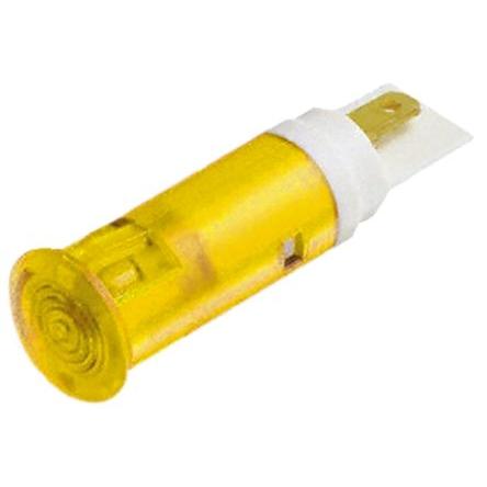 Indikátor pro montáž do panelu, řada: SKGD Žlutá, typ žárovky: LED Pájecí plíšek Signal Construct 14V 5 mm, IP67