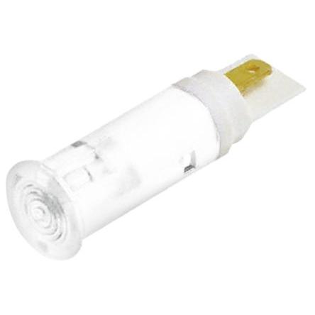 Indikátor pro montáž do panelu, řada: SKGU Bílá, typ žárovky: LED Pájecí plíšek Signal Construct 14V 5 mm, IP67