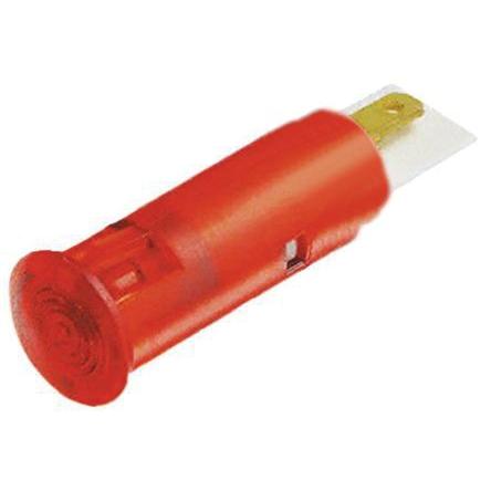 Indikátor pro montáž do panelu, řada: SKGD Červená, typ žárovky: LED Pájecí plíšek Signal Construct 14V 6 mm, IP67