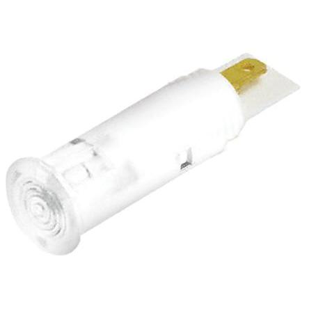 Indikátor pro montáž do panelu, řada: SKGU Bílá, typ žárovky: LED Jazýček Signal Construct 28V 6 mm, IP67