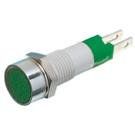 Indikátor pro montáž do panelu, řada: SKCD Zelená, typ žárovky: LED Jazýček Signal Construct 14V 8 mm, IP67