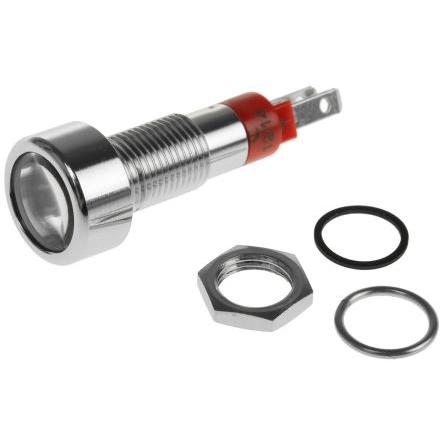Indikátor pro montáž do panelu, řada: SMLD Červená, typ žárovky: LED Jazýček Signal Construct 14V 8 mm, IP67