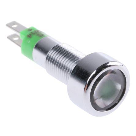 Indikátor pro montáž do panelu, řada: SMLD Zelená, typ žárovky: LED Jazýček Signal Construct 14V 8 mm, IP67