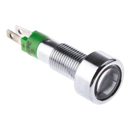 Indikátor pro montáž do panelu, řada: SMLD Zelená, typ žárovky: LED Jazýček Signal Construct 28V 8 mm, IP67