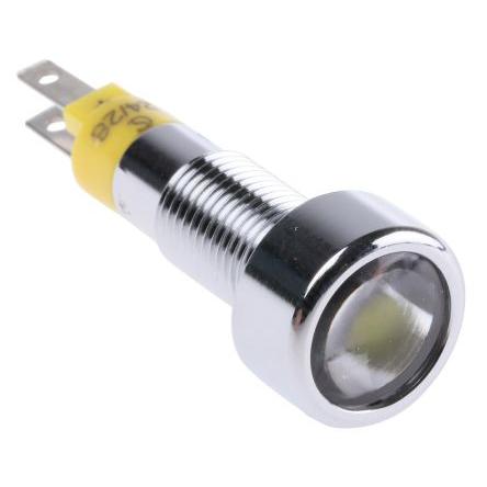 Indikátor pro montáž do panelu, řada: SMLD Žlutá, typ žárovky: LED Jazýček Signal Construct 28V 8 mm, IP67