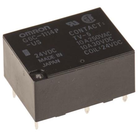 Omron Výkonové relé SPST Montáž na plošný spoj 10A 24V dc G6C