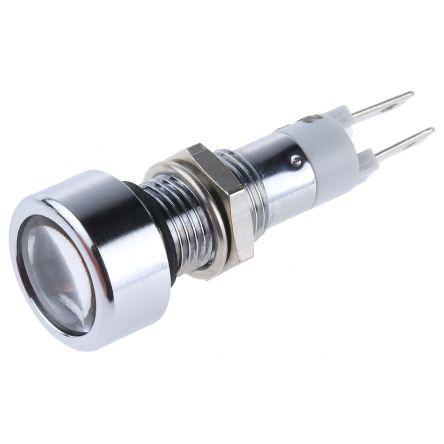 Indikátor pro montáž do panelu, řada: SMLU Bílá, typ žárovky: LED Jazýček Signal Construct 8 mm, IP67