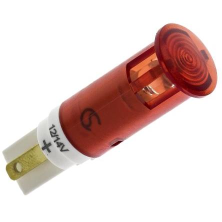 Indikátor pro montáž do panelu, řada: SKGH Červená, typ žárovky: LED Jazýček Signal Construct 14V 10 mm, IP67
