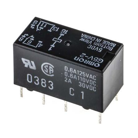 Omron Signálové relé DPDT Montáž na plošný spoj 2A 5V dc MT