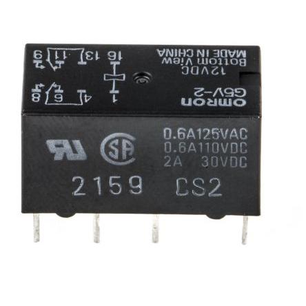 Omron Signálové relé DPDT Montáž na plošný spoj 2A 12V dc G5V