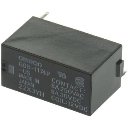 Omron Výkonové relé SPST Montáž na plošný spoj 8A 12V dc G6B
