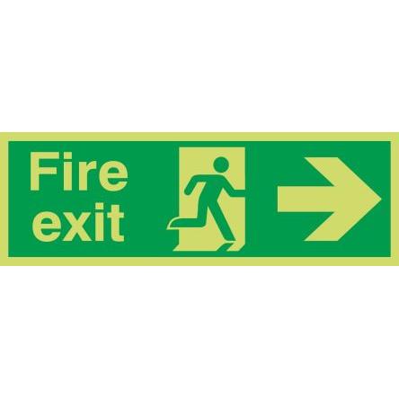 RS PRO Konec znamení, Polybutylentereftalát FIRE EXIT, Zelená, Bílá Angličtina