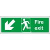 RS PRO Konec znamení, Vinyl FIRE EXIT, Zelená, Bílá Angličtina