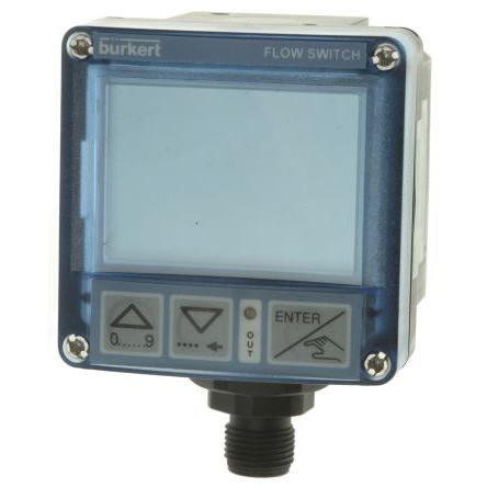 Regulátor průtoku, řada: 8032 Kompaktní 1200L/min 5pin otočná zástrčka M12 PnP LCD Burkert 30V dc 100 mm