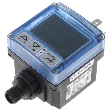 Regulátor průtoku, řada: 8032 Kompaktní 1200L/min Kabelová zástrčka Relé LCD Burkert 30V dc 100 mm