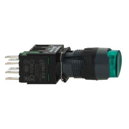 Schneider Electric Tlačítkový spínač, řada: Harmony XB6 IP65 SPDT Panel Vratná pružina Osvětlené 16 mm, barva LED: